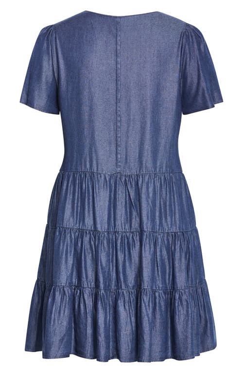 City Chic Tiered Denim Minidress