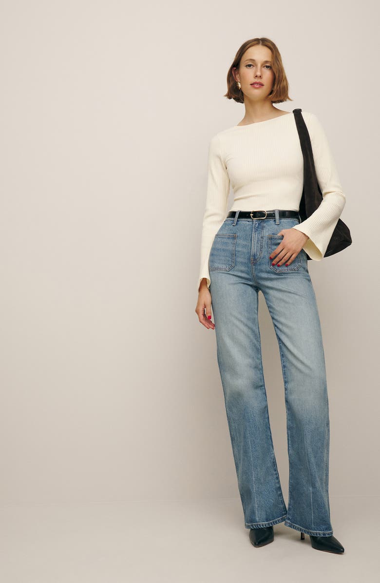 Reformation Miller Bell Sleeve Knit Top, Alternate, color, 