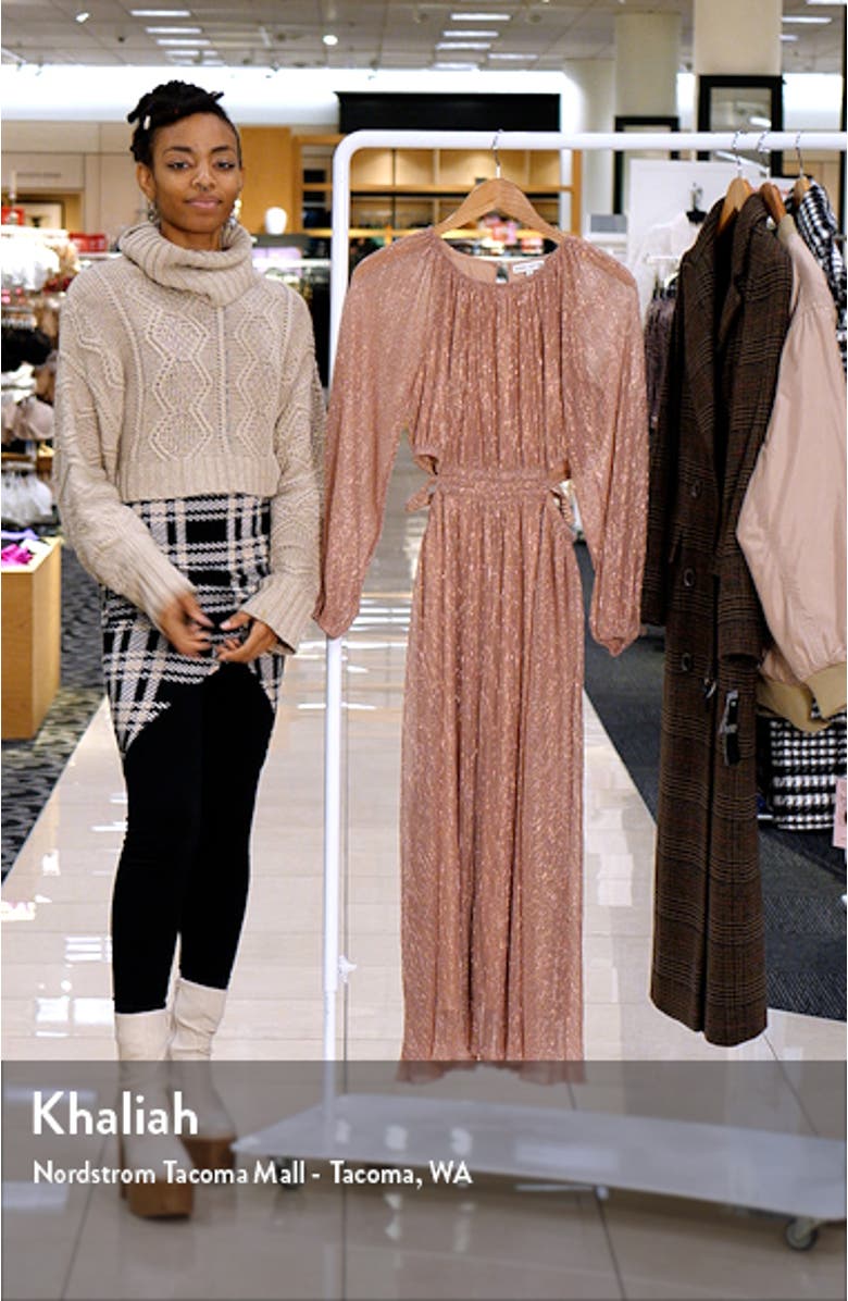 Tiered Balloon Sleeve Cutout Shirred Maxi Dress, sales video thumbnail