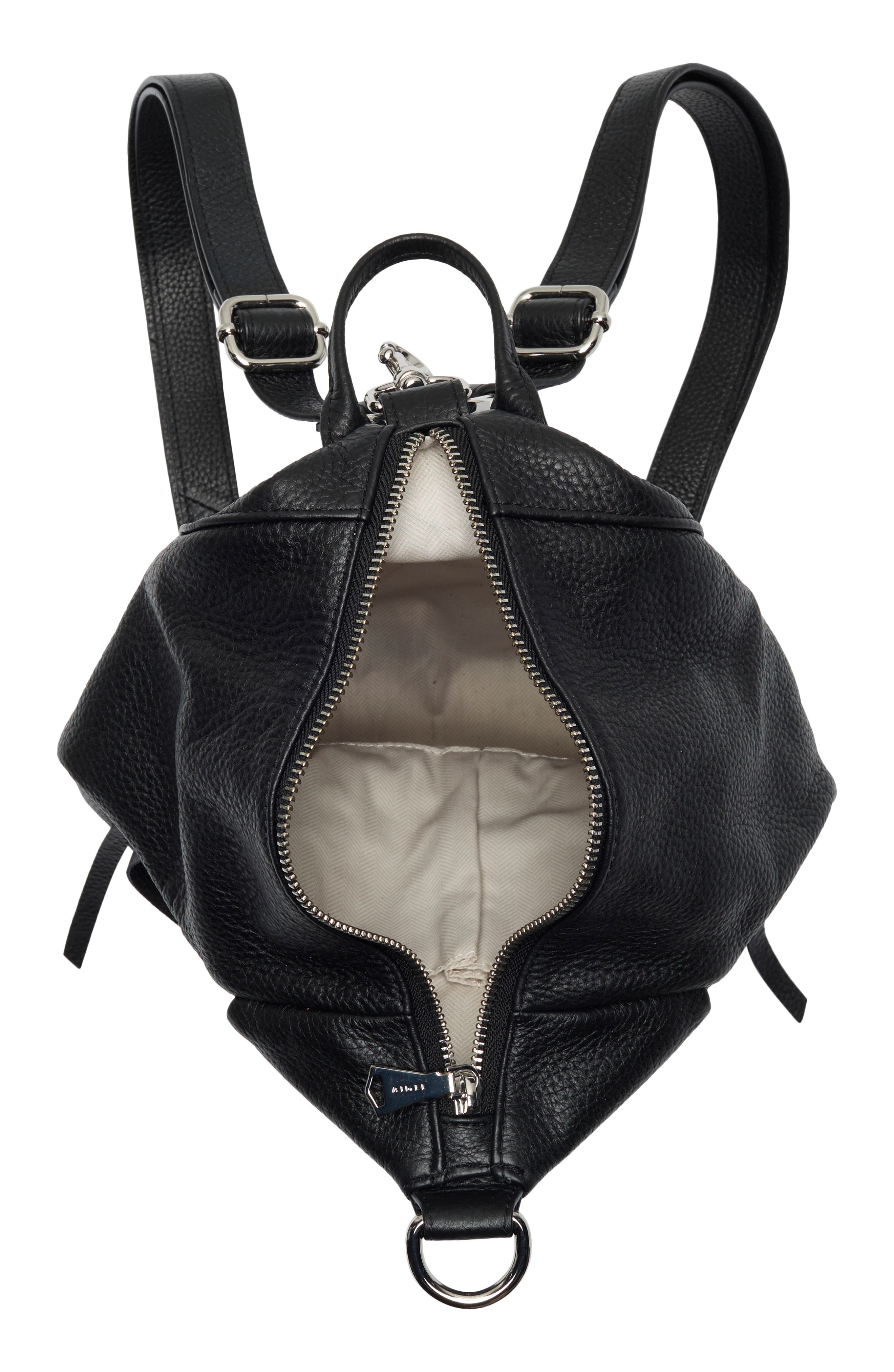 Dumbo Leather Backpack, Alternate, color, BLACK