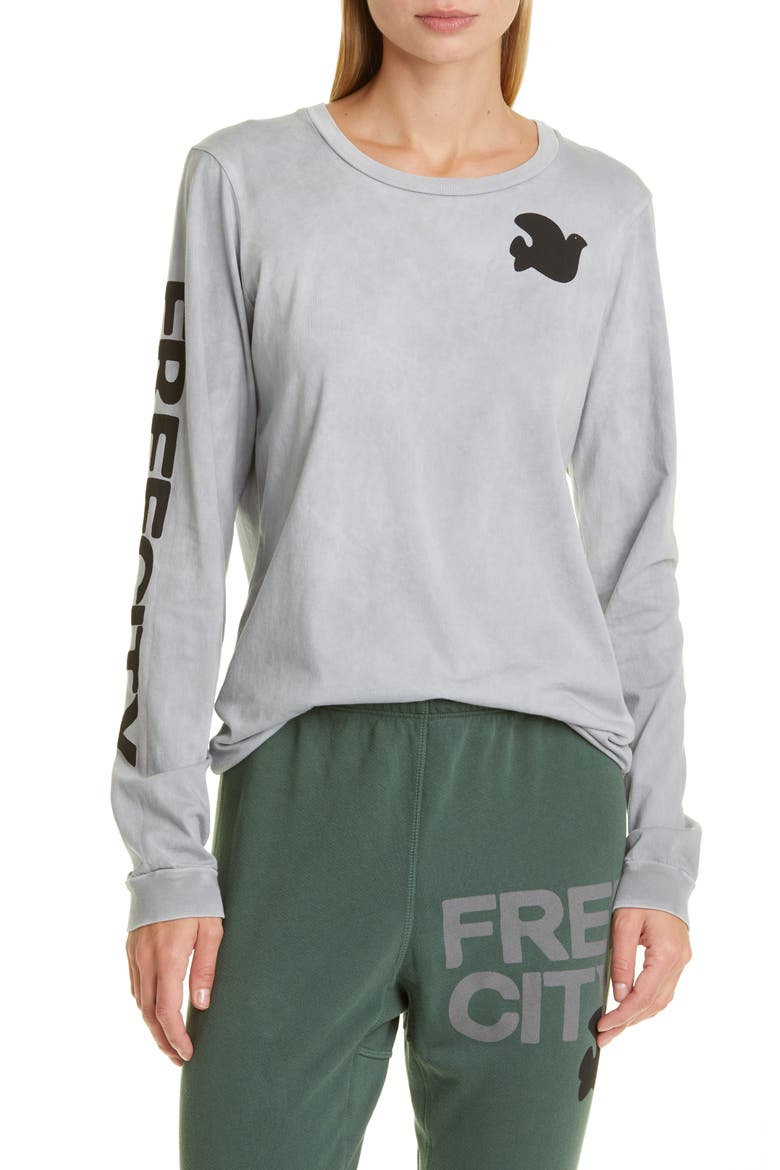 Artists Wanted Long Sleeve Cotton Graphic Tee, Main, color, SILVEROCK