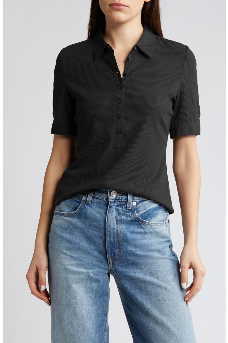 Mixed Media Rib Polo, Main, color, BLACK
