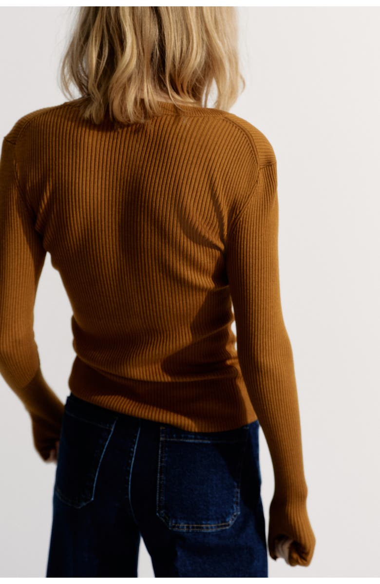 H&M Rib-knit Top, Alternate, color, Light Brown