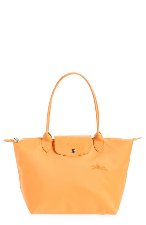 Longchamp le pliage orange buy medium long handle tote