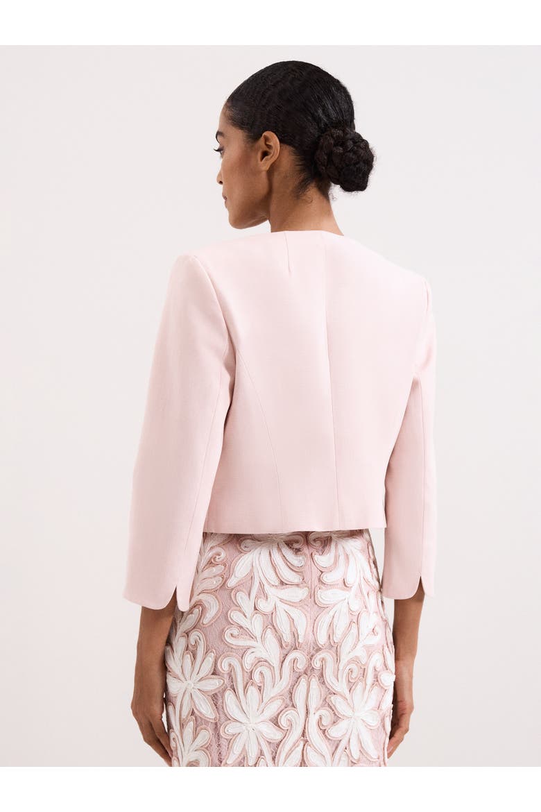 Cropped Round Neck Jacket, Alternate, color, Pale Pink