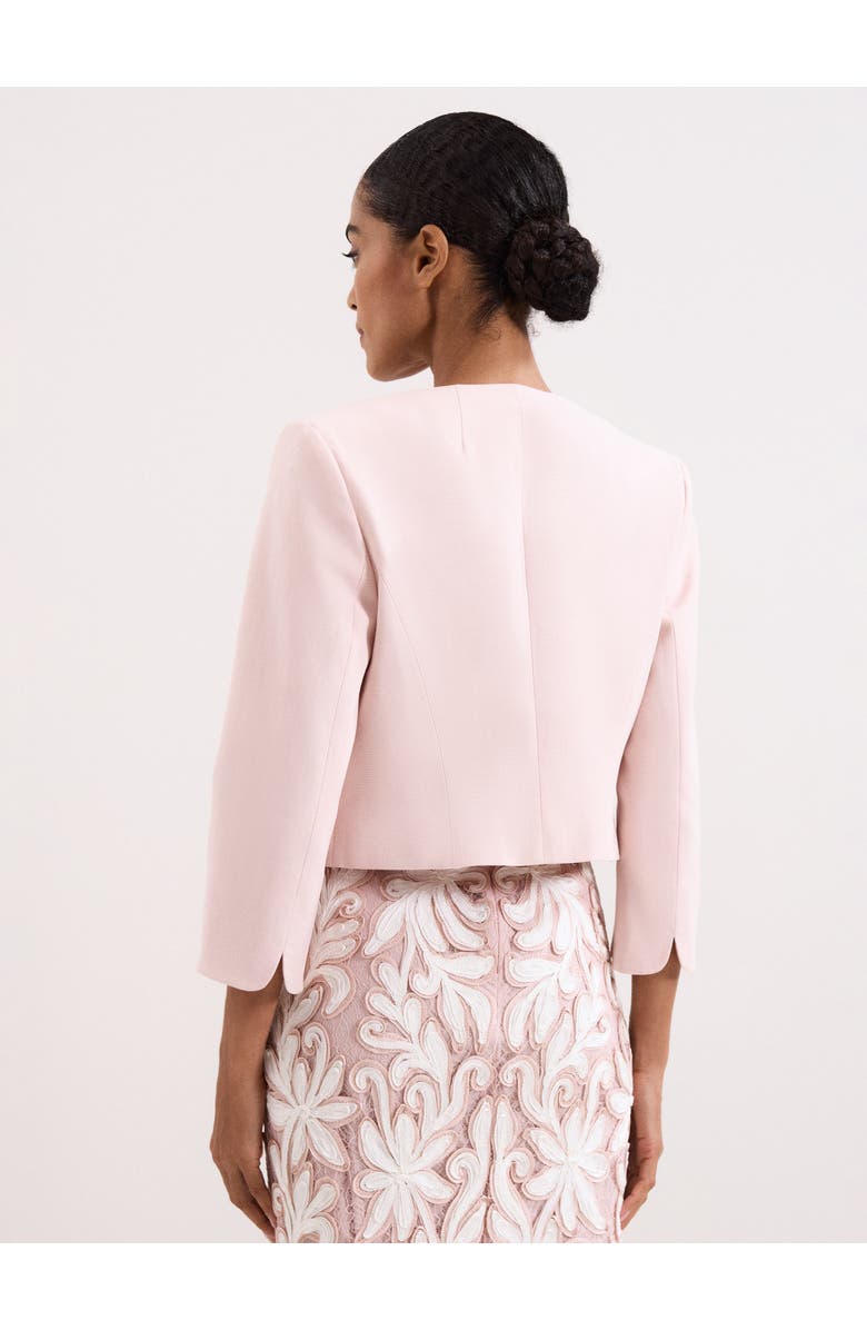 Phase Eight Cropped Round Neck Jacket, Alternate, color, Pale Pink