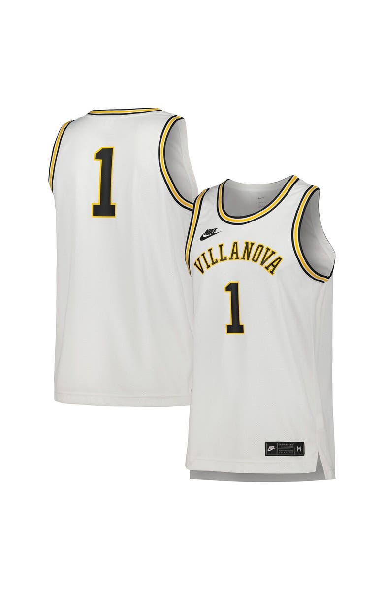 Nike Men's Nike #1 White Villanova Wildcats Replica Basketball Jersey, Main, color, White