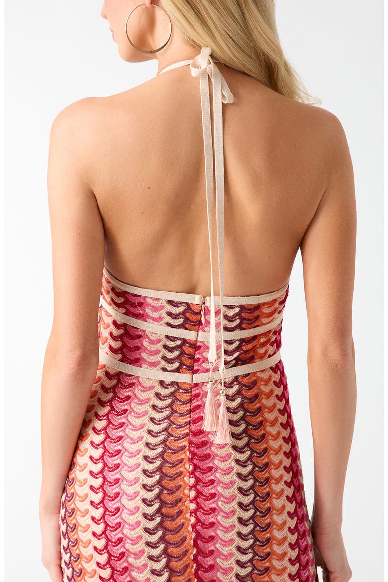 Fearne Knit Halter Dress, Alternate, color, RED ORANGE