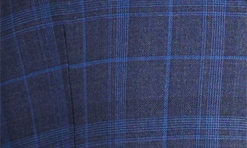 Daniel Hechter Blue Plaid Wool Blend Suit In Blue