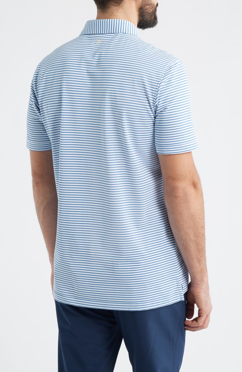 Peter Millar Tempo Performance Piqué Golf Polo, Alternate, color, White / Storm