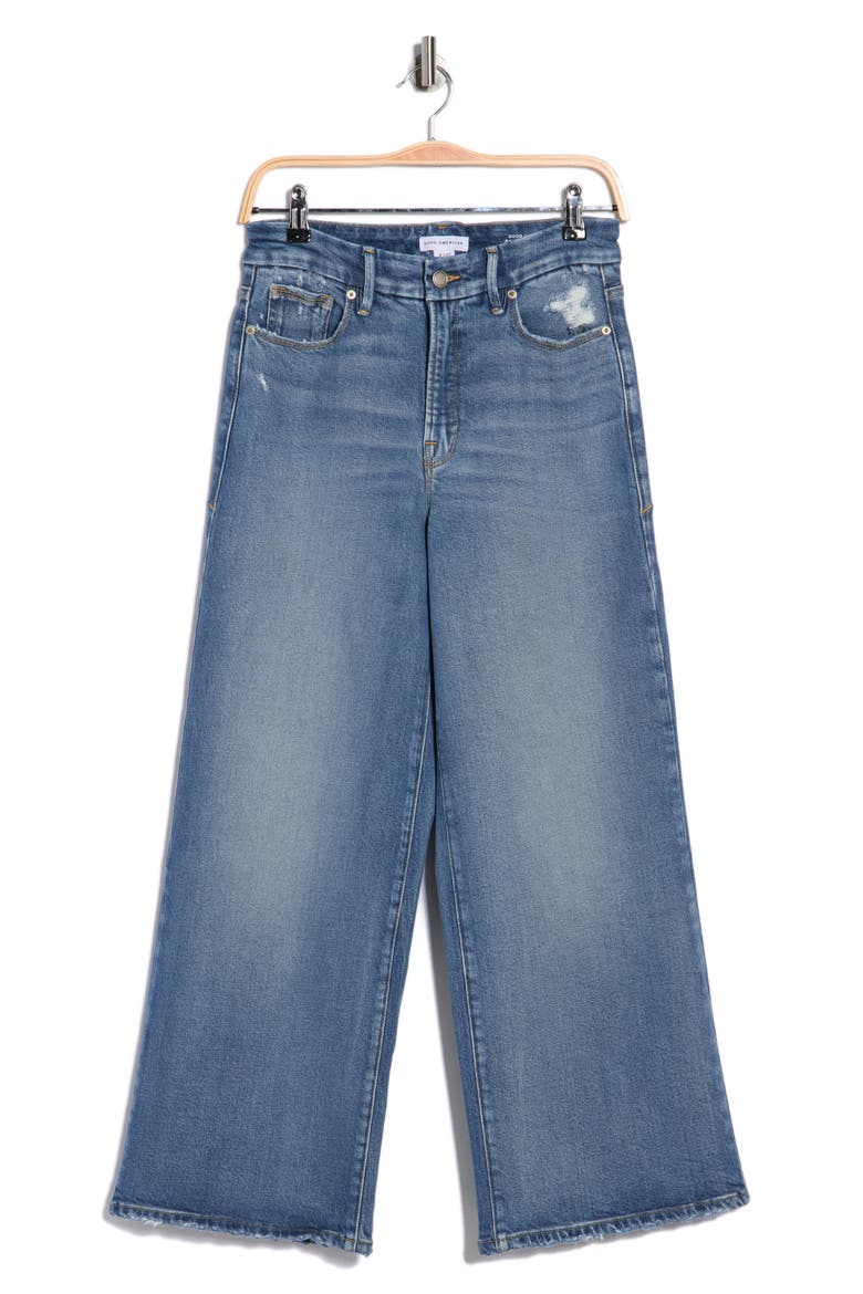 Soft Tech Good Waist High Waist Crop Palazzo Jeans, Alternate, color, INDIGO861