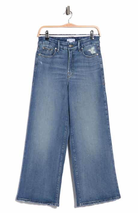 Good American Soft Tech Good Waist High Waist Crop Palazzo Jeans
