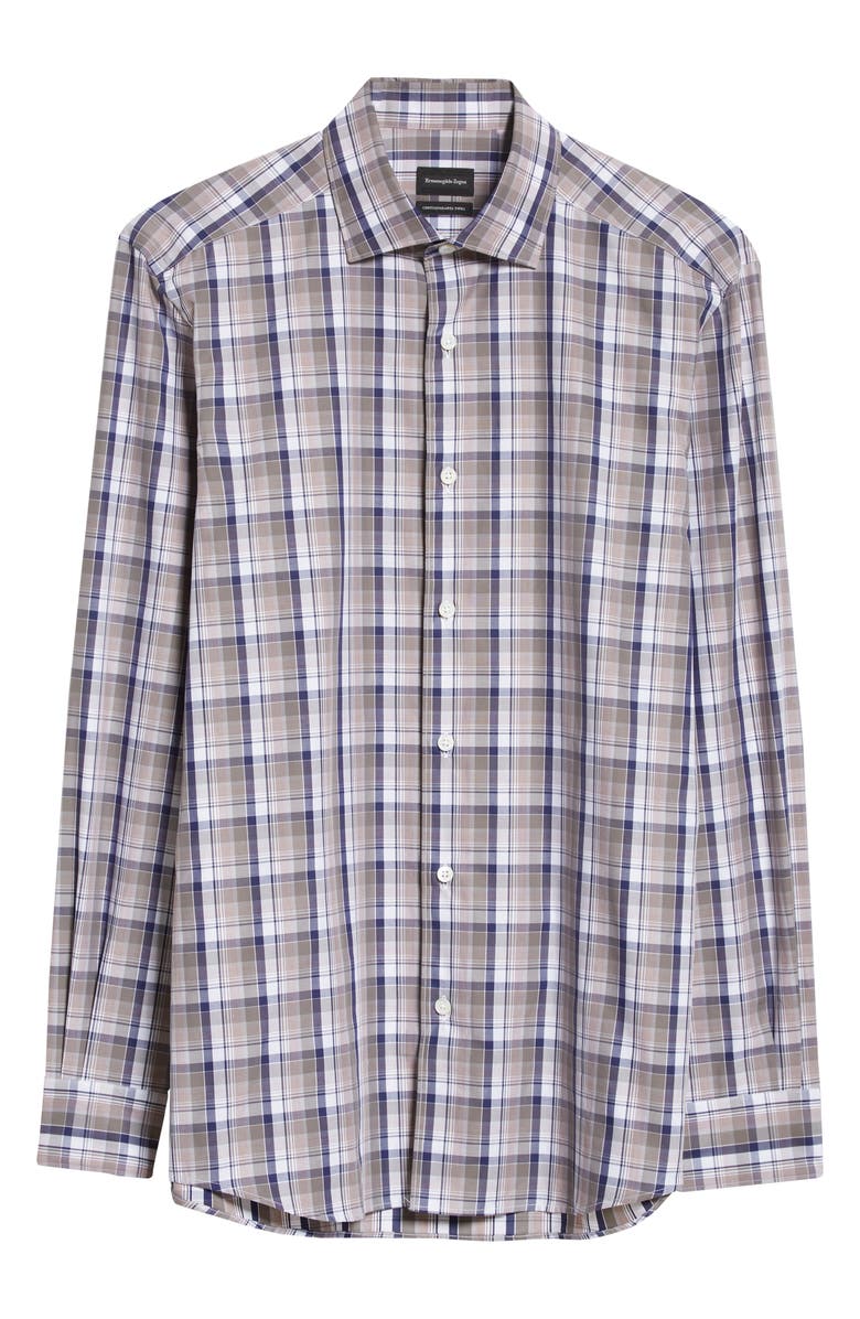 ZEGNA Centoquaranta Twill Button-Up Shirt, Alternate, color,