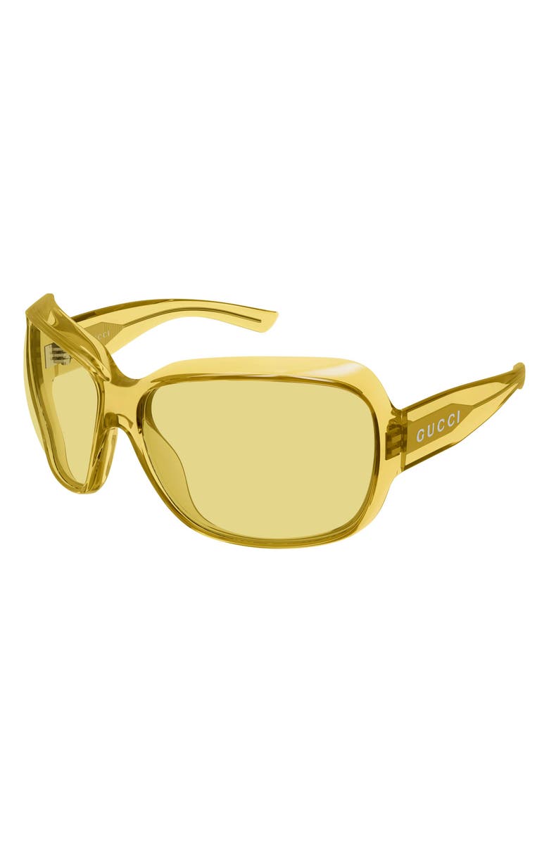 Gucci 70mm Oversize Square Sunglasses, Alternate, color, Yellow