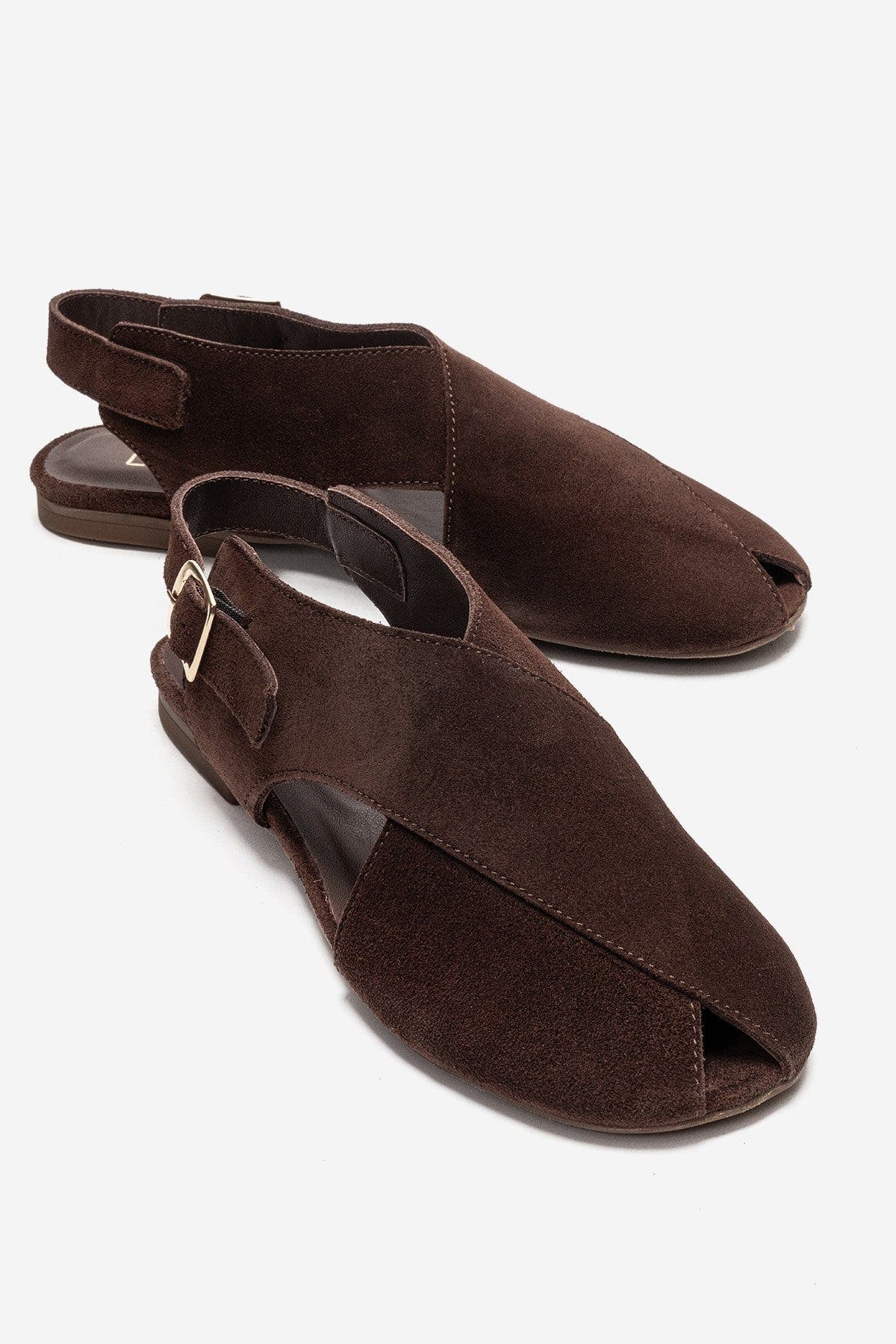 Forever & Always Shoes Monaro Leather Sandal, Main, color, Brown Suede