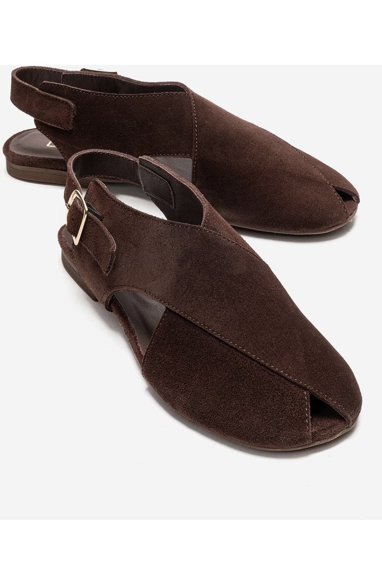 Forever & Always Shoes Monaro Leather Sandal, Main, color, Brown Suede