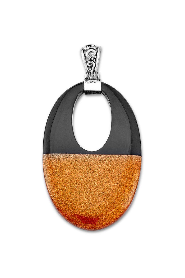 Oval Shimmer Pendant, Main, color, ORANGE