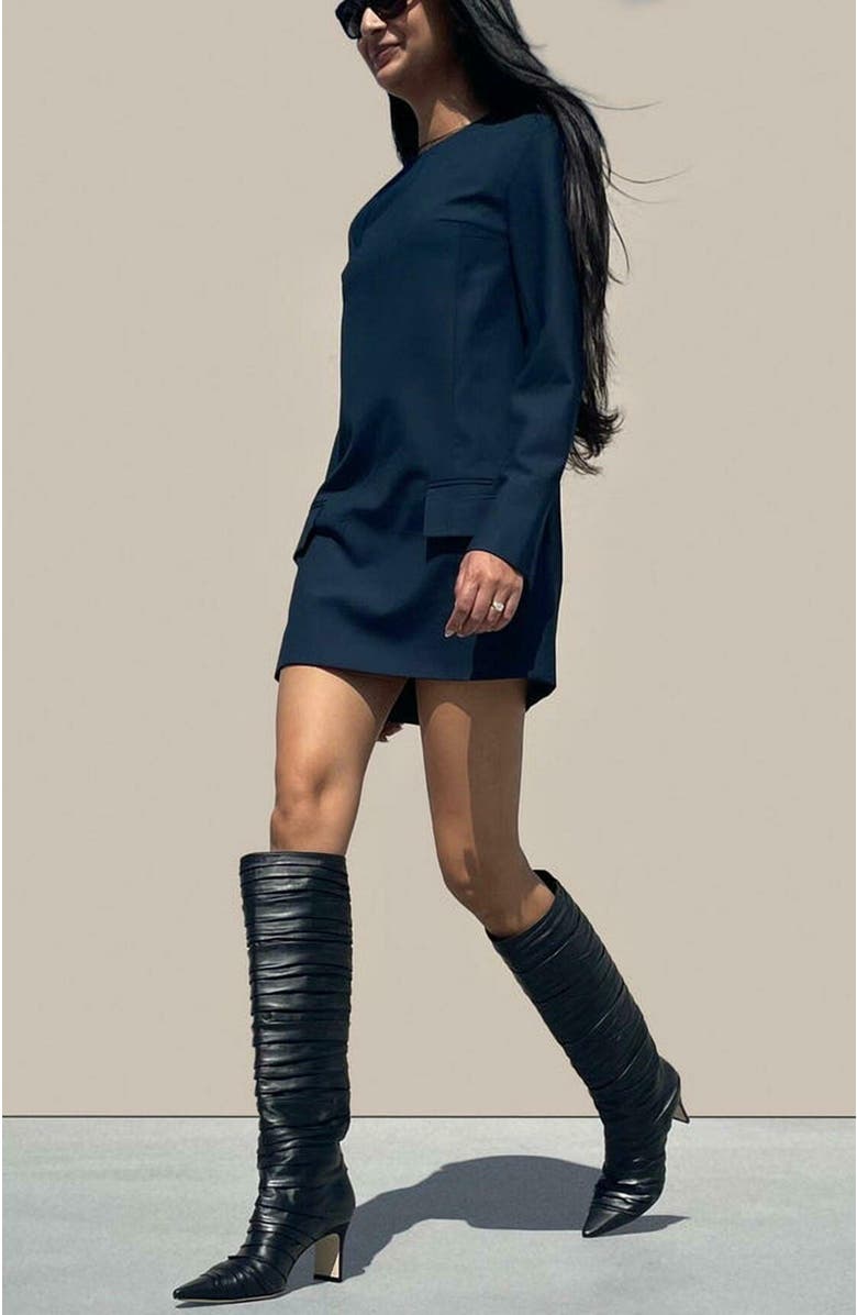 Neil J. Rodgers Plisse Knee Boot, Alternate, color, Black Nappa