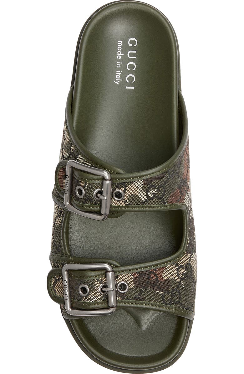 Gucci Rhein Slide Sandal, Alternate, color, Green Mix Color