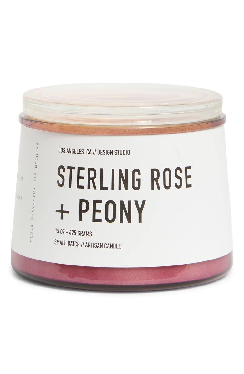 PORTOFINO CANDLES Sterling Rose & Peony Artisan Scented Candle, Main, color, Sterling Rose N Peony