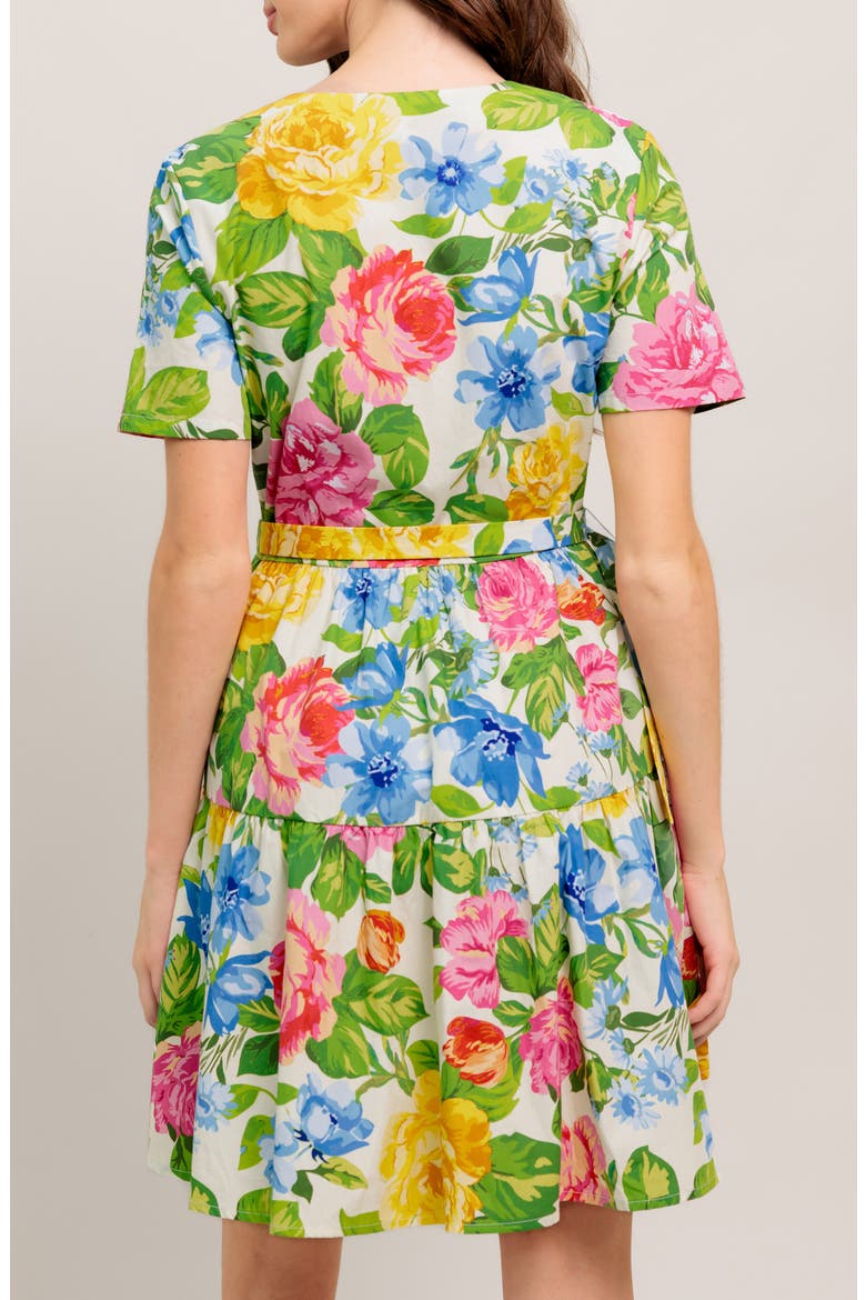 Short Sleeve Print Minidress, Alternate, color, GREEN MULTI FLORAL