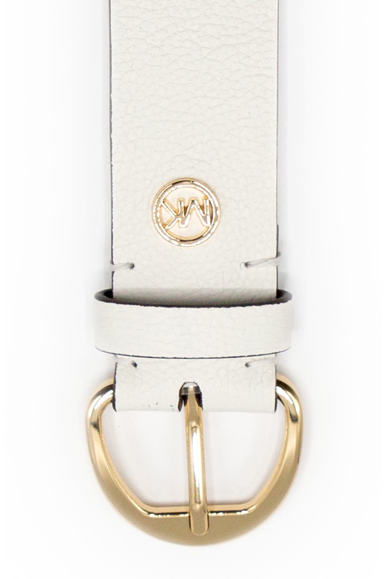 Pebbled Leather Belt, Alternate, color, OPTIC WHITE