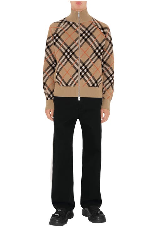 Burberry Check Wool Mohair Blend Jacket In Brown
