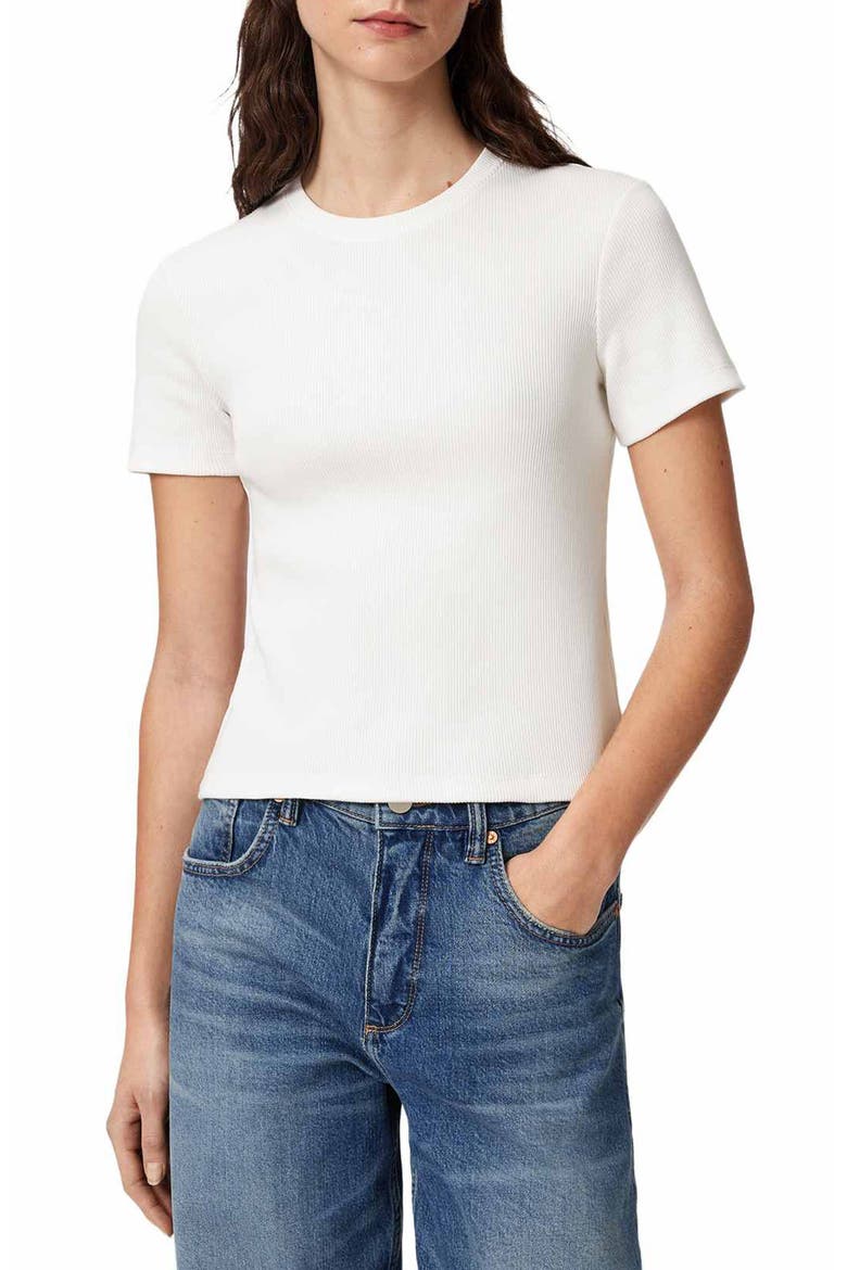 Elena Rib Knit Tee, Main, color, CHALK WHITE