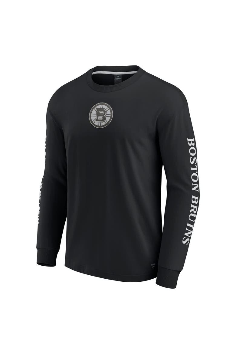 Men's Fanatics Black Boston Bruins Elements Strive Long Sleeve T-Shirt, Alternate, color, Black