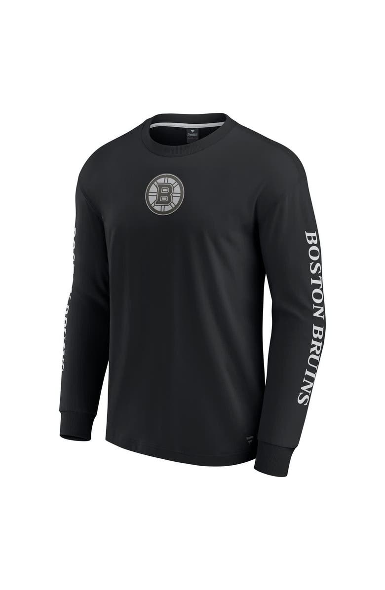 FANATICS Men's Fanatics Black Boston Bruins Elements Strive Long Sleeve T-Shirt, Alternate, color, Black