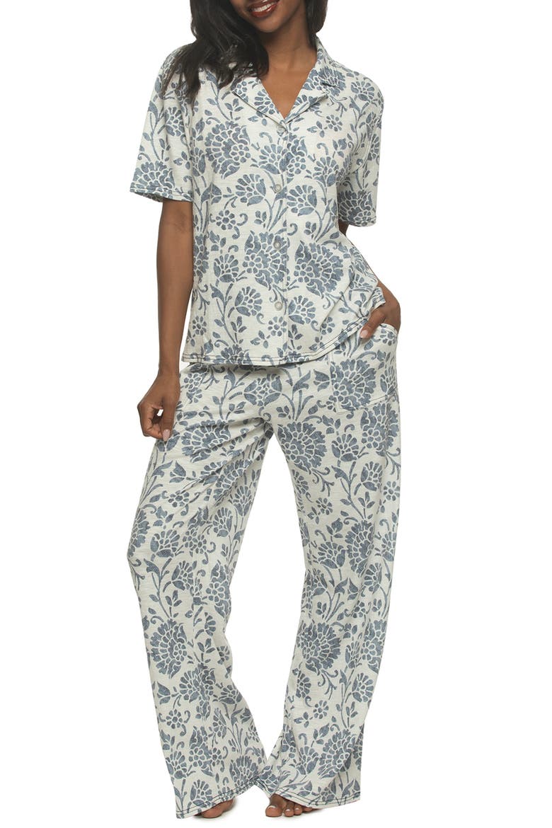 Josephine Floral Jersey Pajamas, Main, color, DISTRESSED FLORAL PRINT