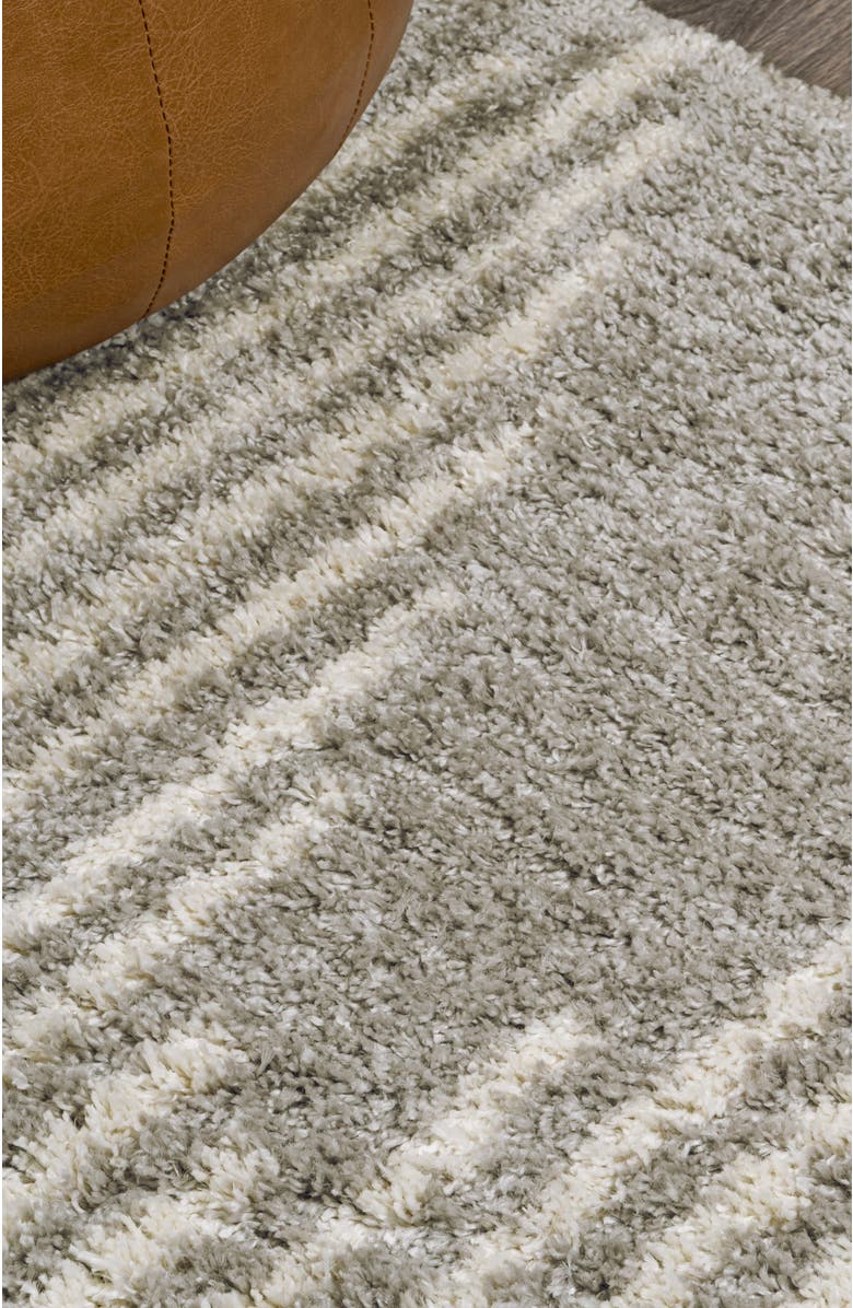 JONATHAN Y Elm Diamond Stripe Geometric Shag Area Rug, Alternate, color, Gray/Ivory