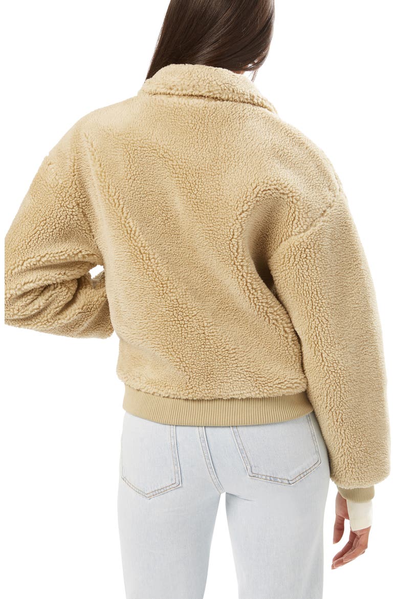 Faux Shearling Bomber Jacket, Alternate, color, OAT GREEN