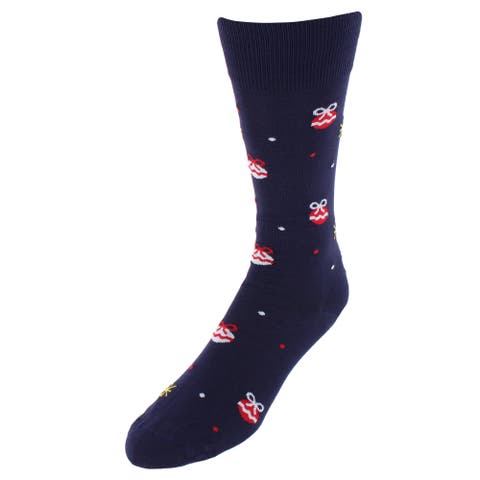 Festive Ornament Holiday Mid Calf Mercerized Cotton Socks (1 Pair)