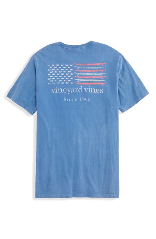 Vineyard Vines Surf Minimal Flag Graphic T-shirt In Blue