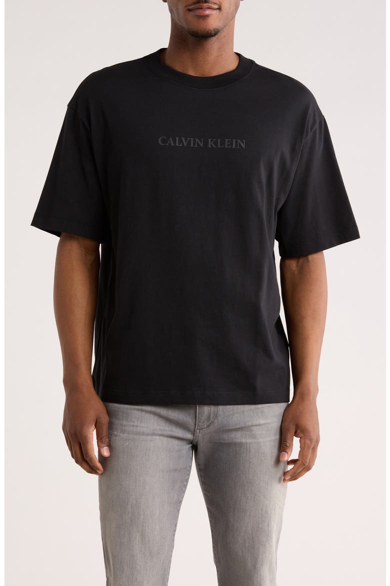 Relaxed Fit Serif Graphic T-Shirt, Main, color, BLACK