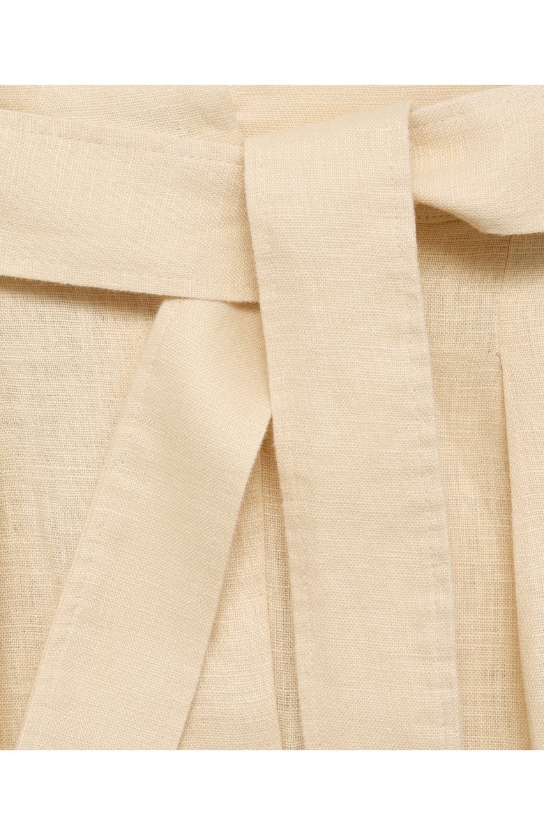 MANGO Belted Linen Shorts, Alternate, color,