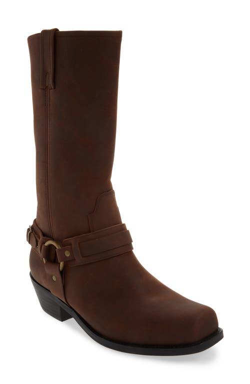 Jeffrey Campbell Waylon Western Boot In Dark Brown Oiled