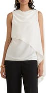 Reiss Nyra Silk Blend Draped Cowl Neck Top