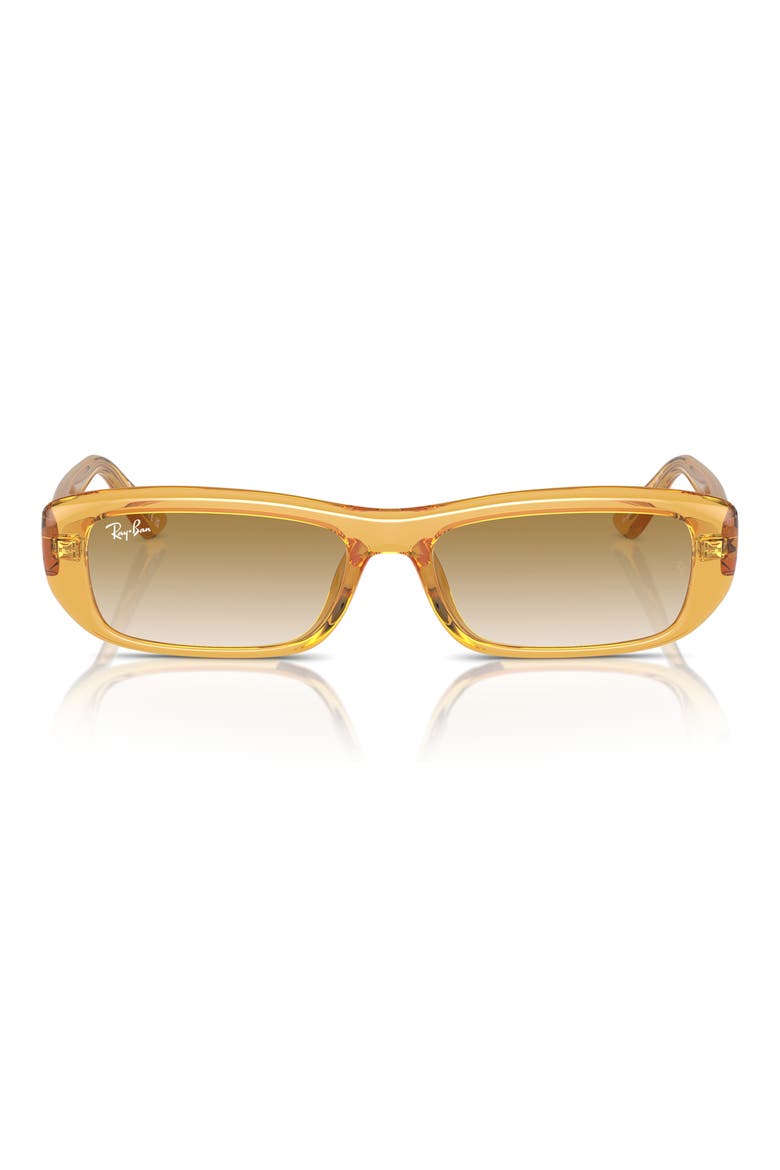 55mm Gradient Pillow Sunglasses, Alternate, color, LIGHT BROWN