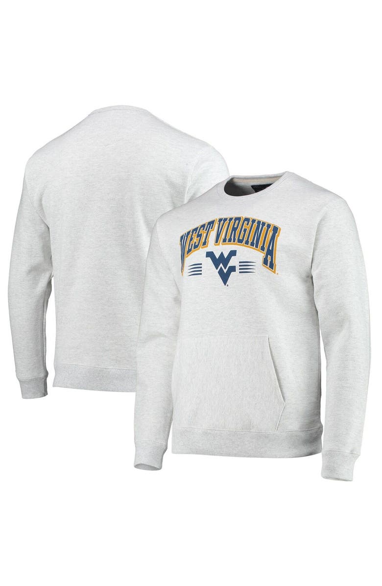 LEAGUE COLLEGIATE WEAR Men's League Collegiate Wear Heathered Gray West Virginia Mountaineers Upperclassman Pocket Pullover Sweatshirt, Main, color, 