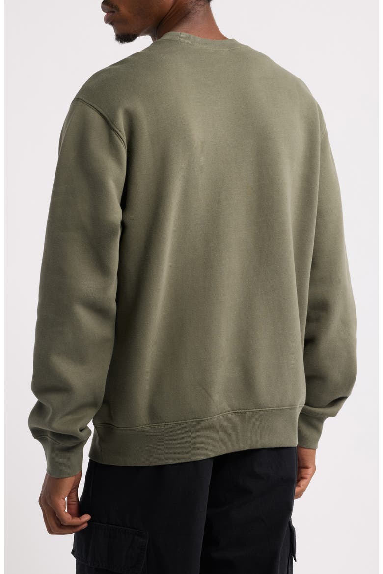 Pinball Embroidered Cotton Crewneck Sweatshirt, Alternate, color, LEAF