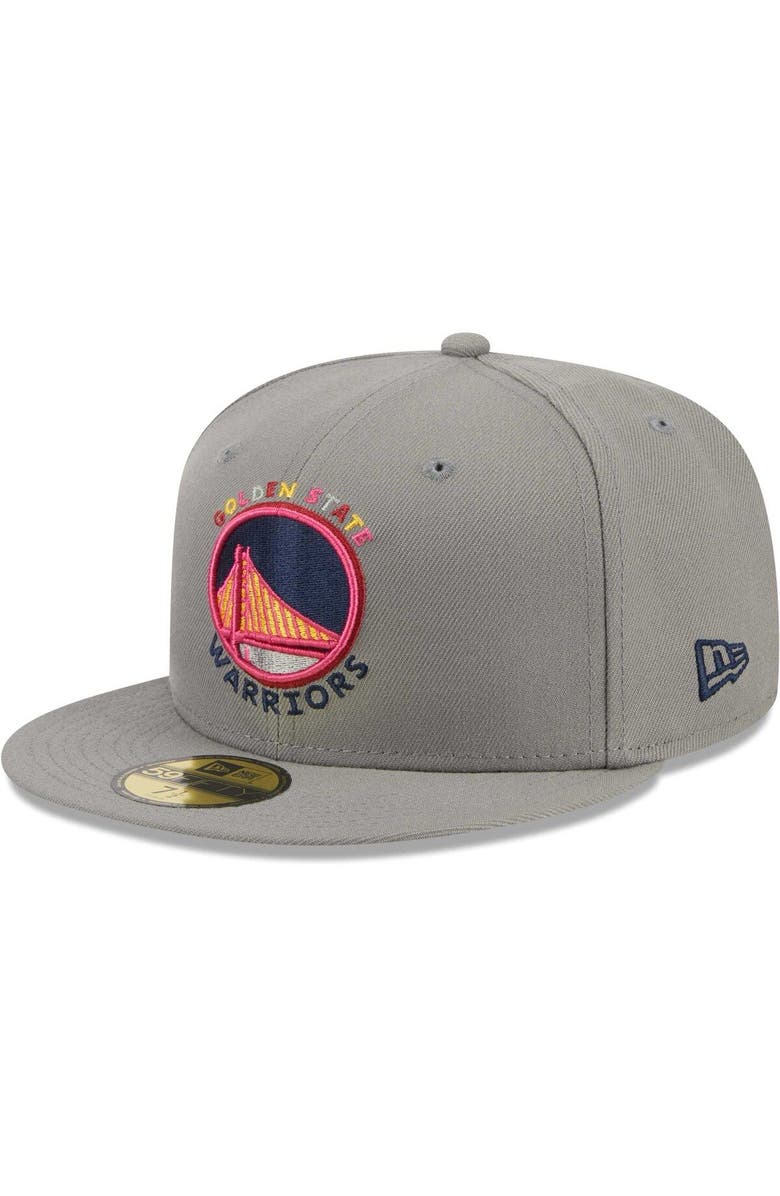 New Era Men's New Era Gray Golden State Warriors Color Pack 59FIFTY Fitted Hat, Alternate, color, 