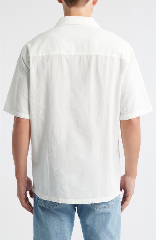 Brooklyn Industries Short Sleeve Cotton Button-up Shirt In White