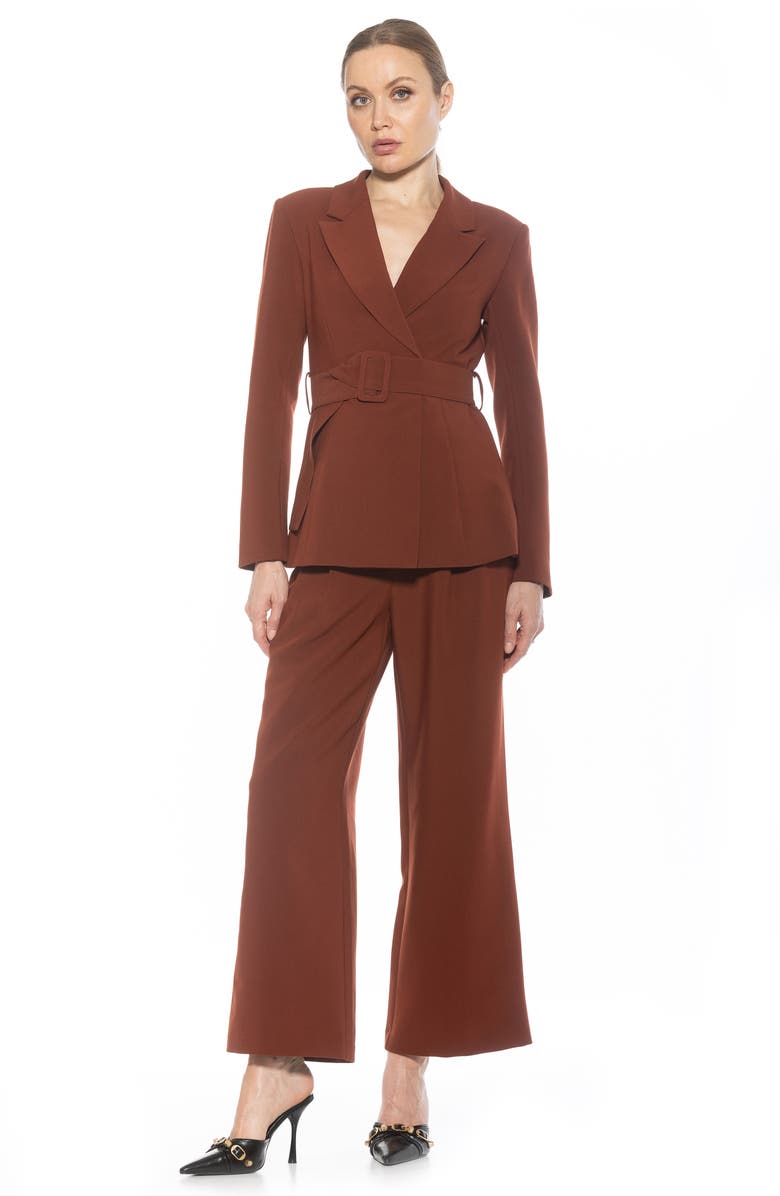 Alexia Admor Janna Longline Blazer, Alternate, color, Brown