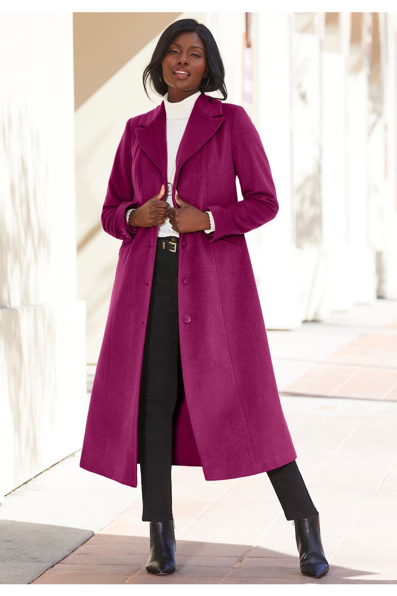 Full Length Wool Blend Coat, Alternate, color, IVORY