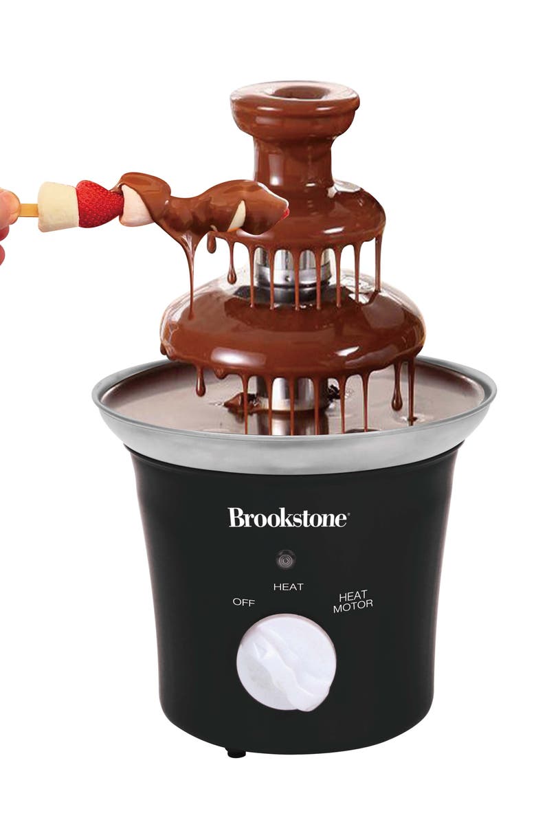 BROOKSTONE Nostalgia 3-Tier Electric Chocolate Fondue Fountain Machine, Alternate, color, Black