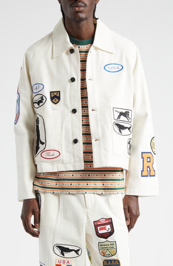 Bode Cambridge Patch Canvas Jacket | Nordstrom