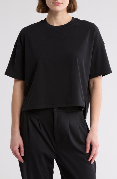 Slinky Rib High Low Boxy Tee