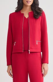 Misook Front Zip Ponte Jacket